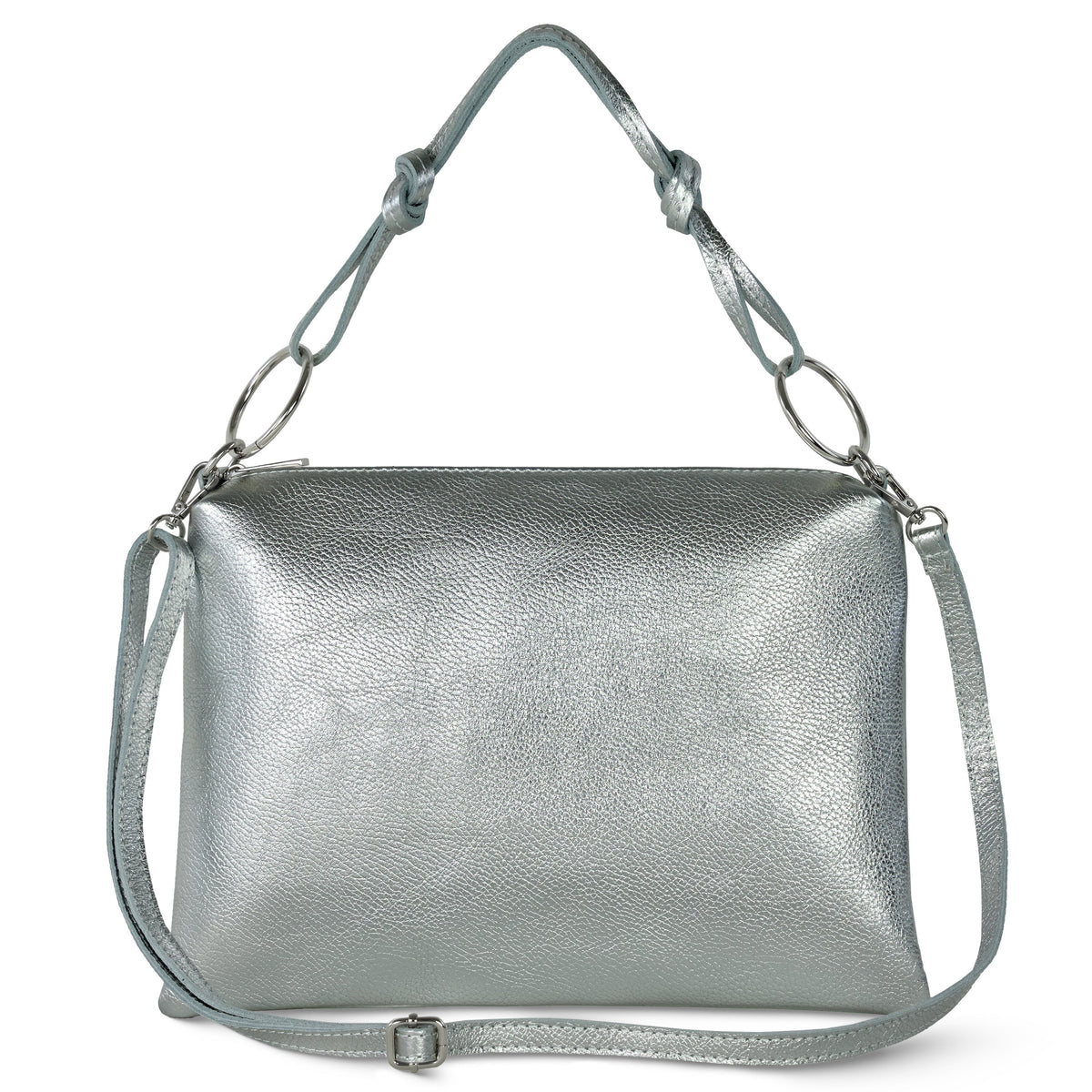 Metallic Calf Leather Shoulder Bag