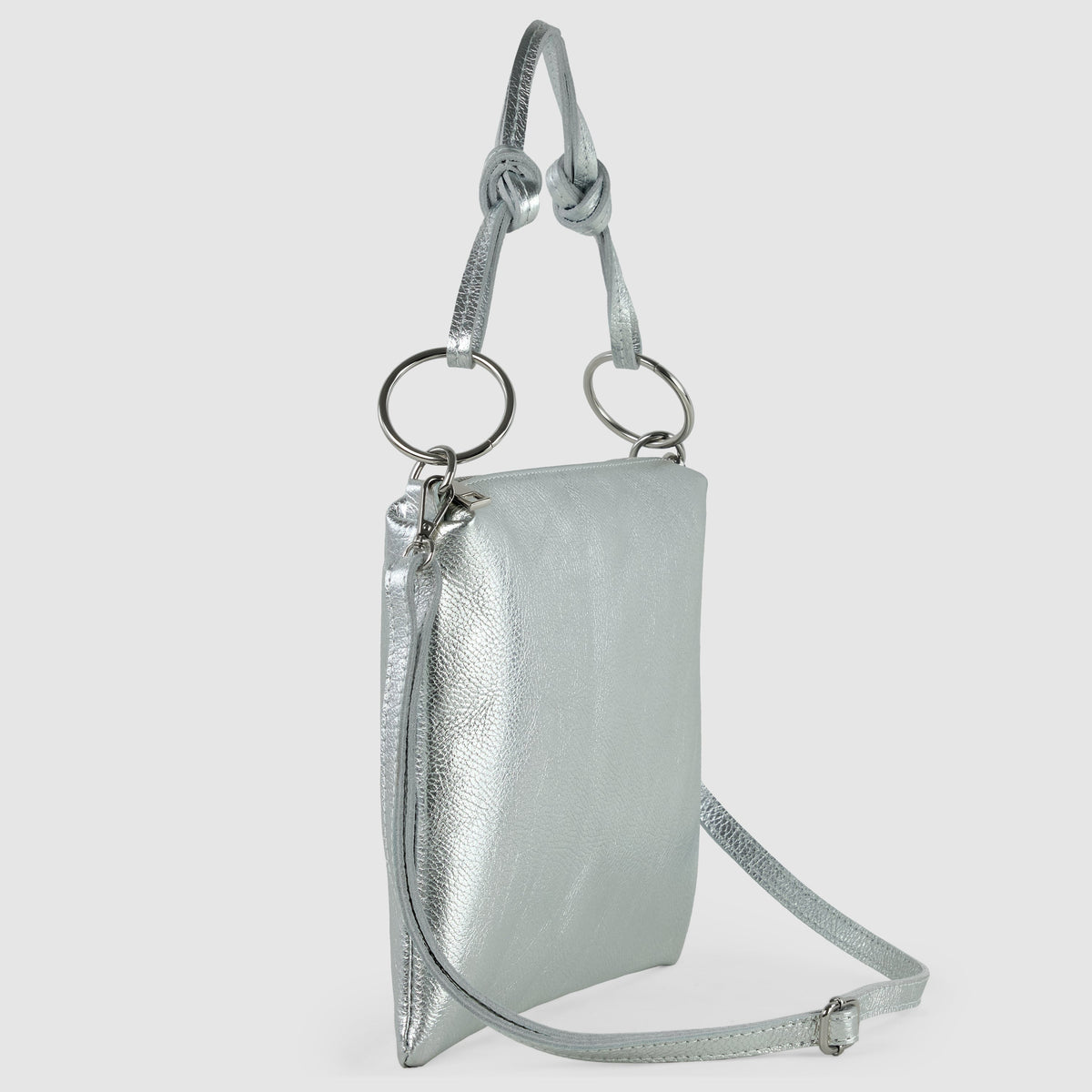 Metallic Calf Leather Shoulder Bag