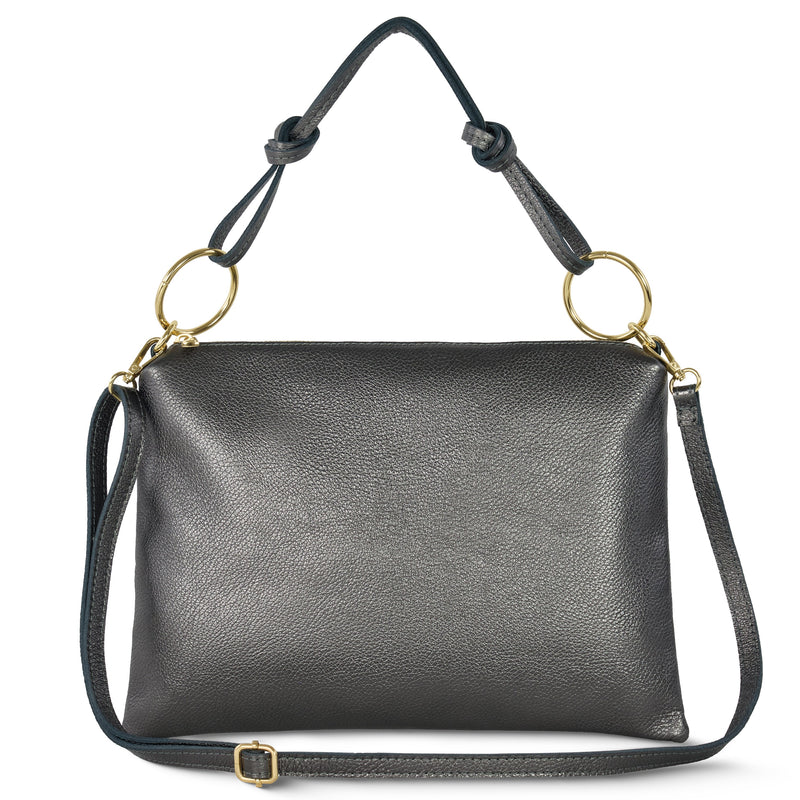 Metallic Calf Leather Shoulder Bag