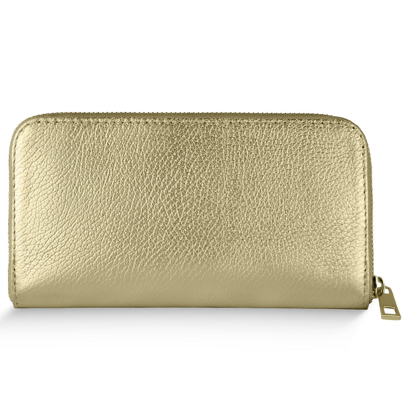 Metallic Calf Leather Wallet