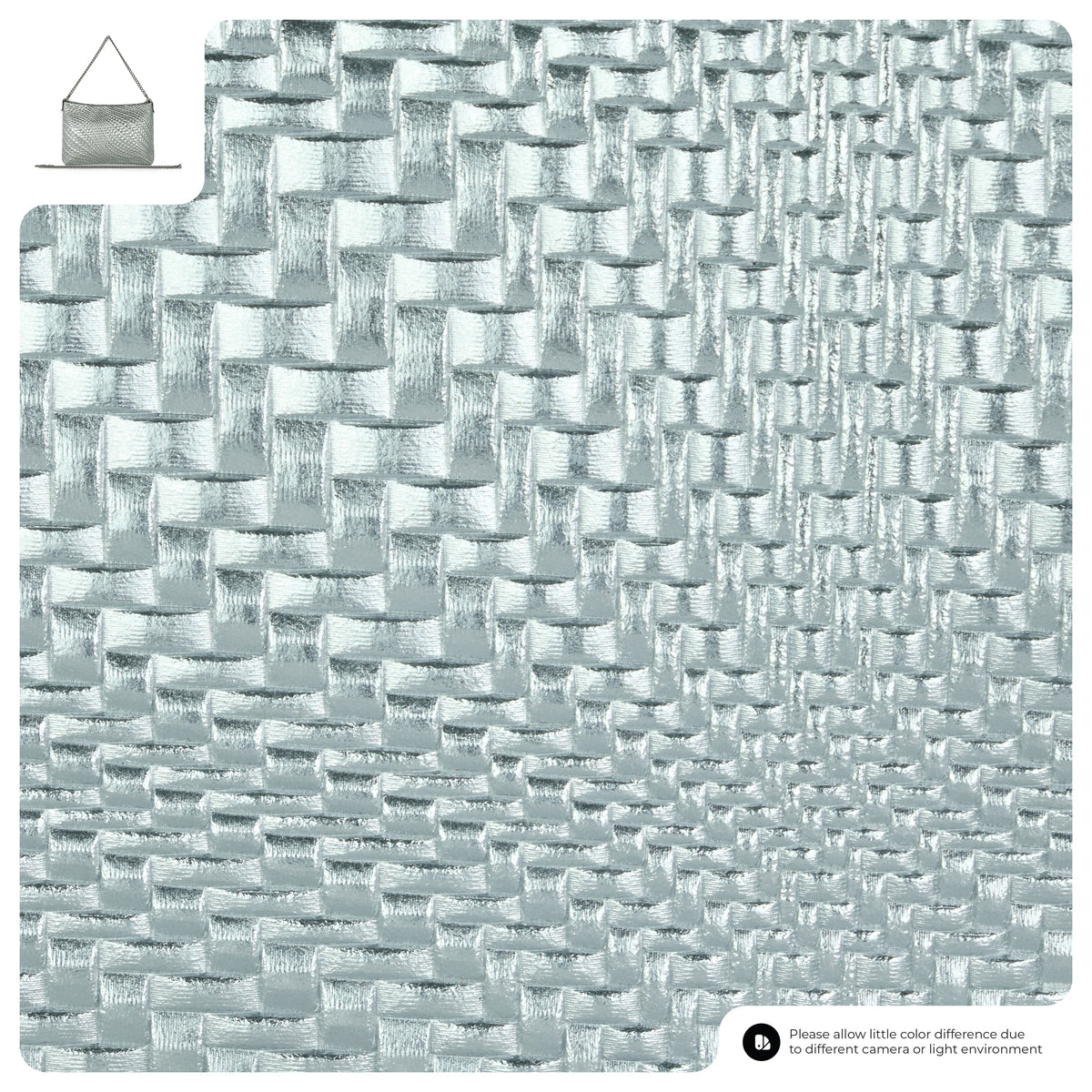 Grid Metallic Suede Leather Crossbody Bag