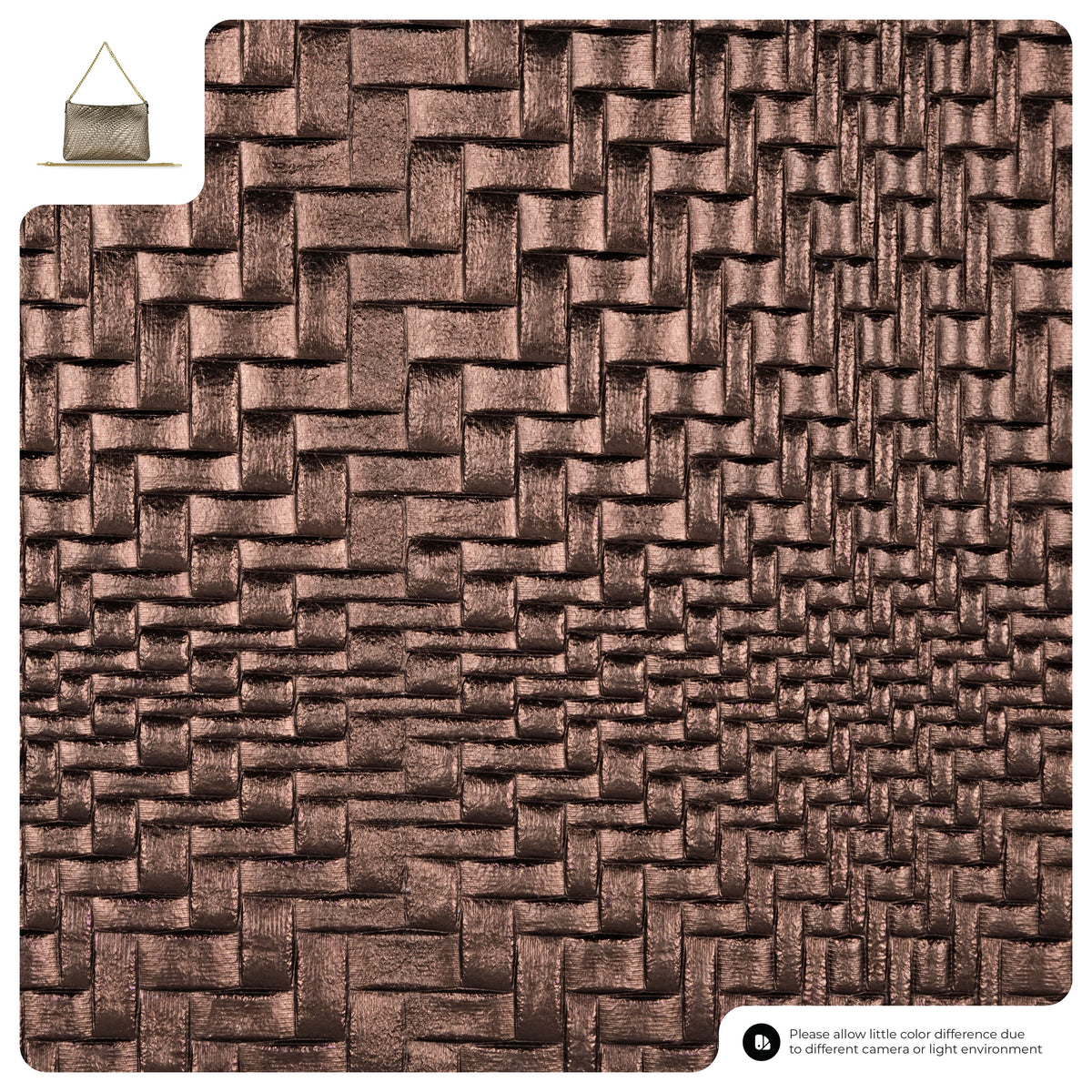 Grid Metallic Suede Leather Crossbody Bag