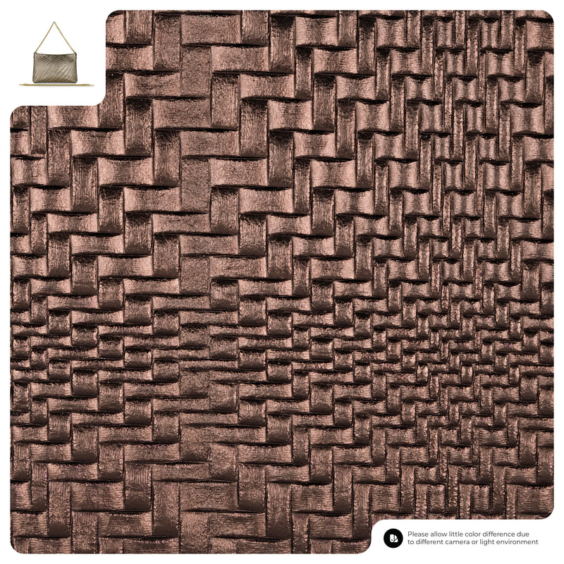 Grid Metallic Suede Leather Crossbody Bag