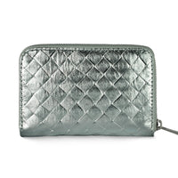 Weave Metallic Suede Leather Wallet