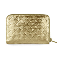 Weave Metallic Suede Leather Wallet
