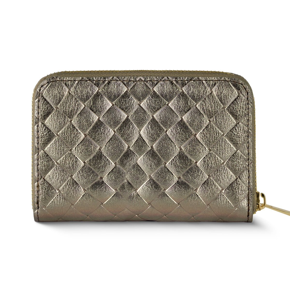 Weave Metallic Suede Leather Wallet
