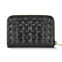 Weave Metallic Suede Leather Wallet
