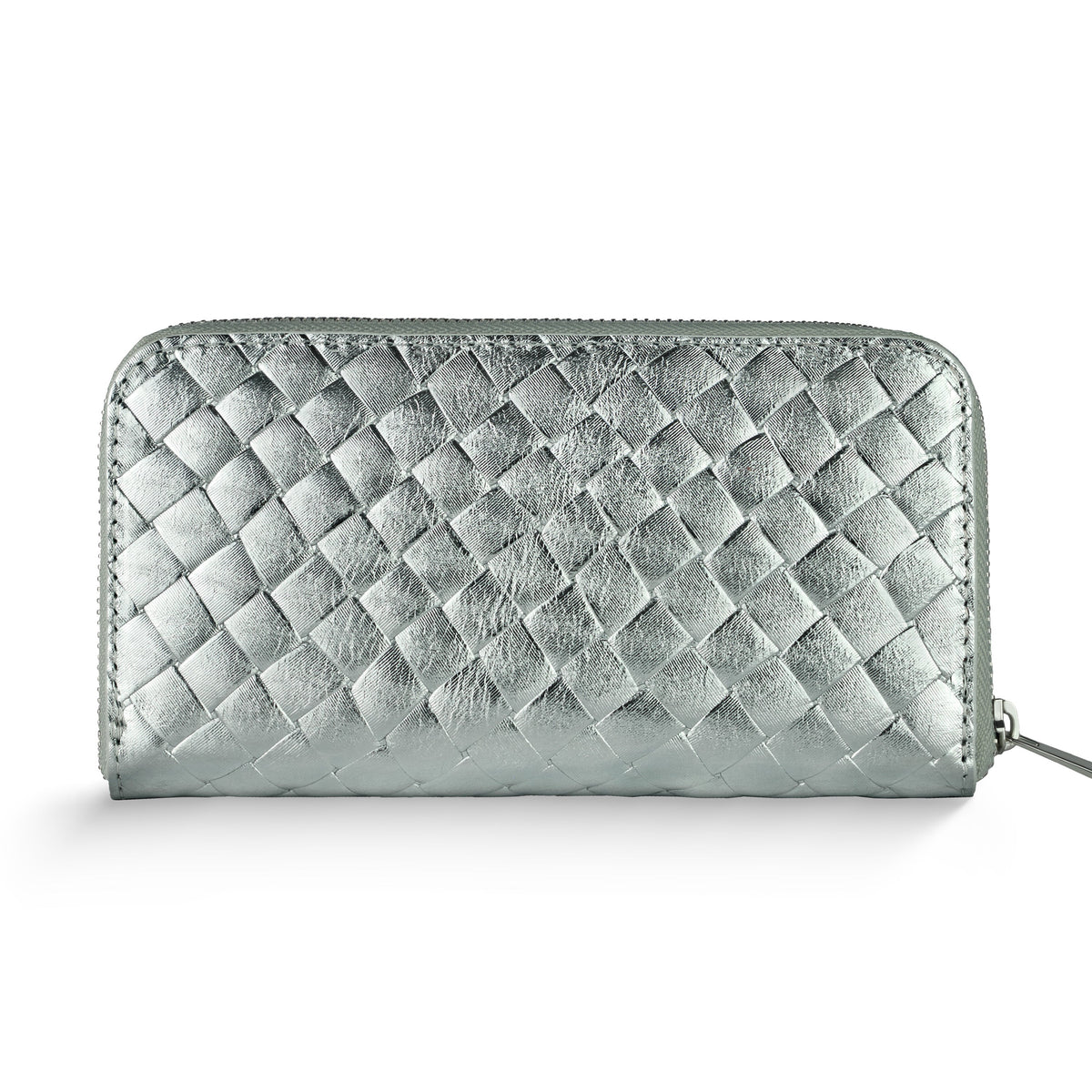Weave Metallic Suede Leather Wallet