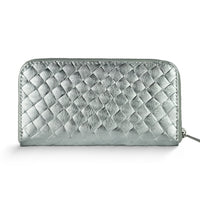Weave Metallic Suede Leather Wallet