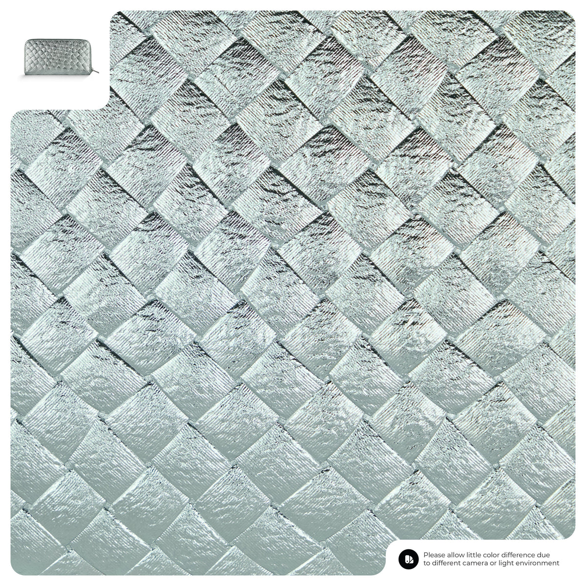 Weave Metallic Suede Leather Wallet