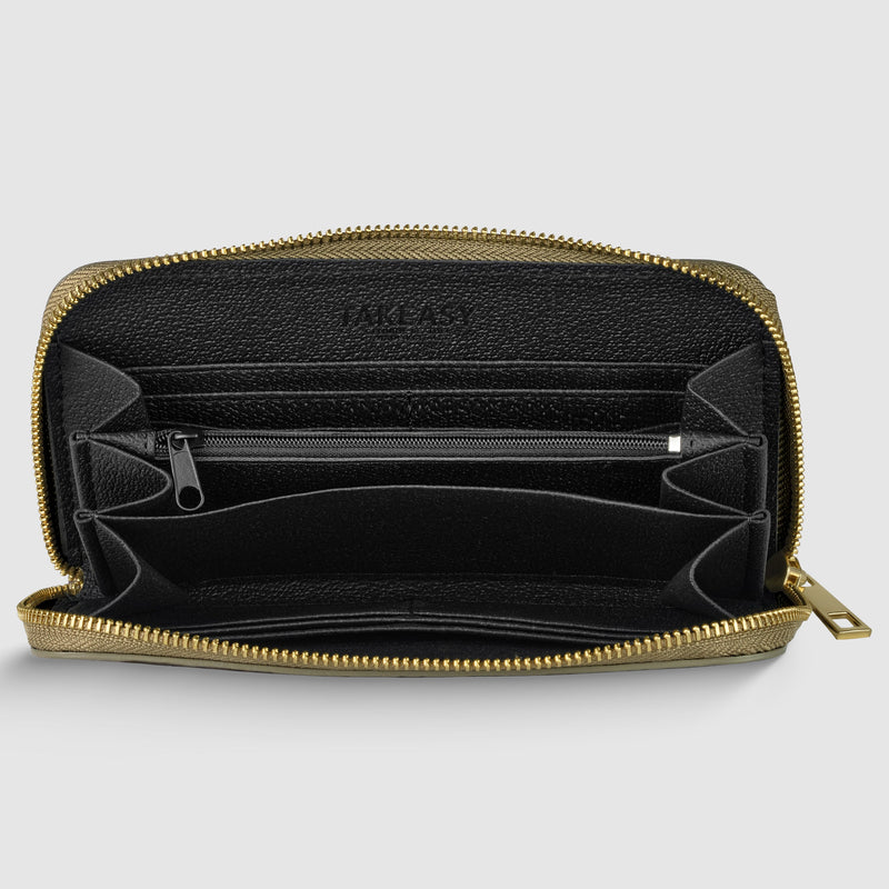 Weave Metallic Suede Leather Wallet