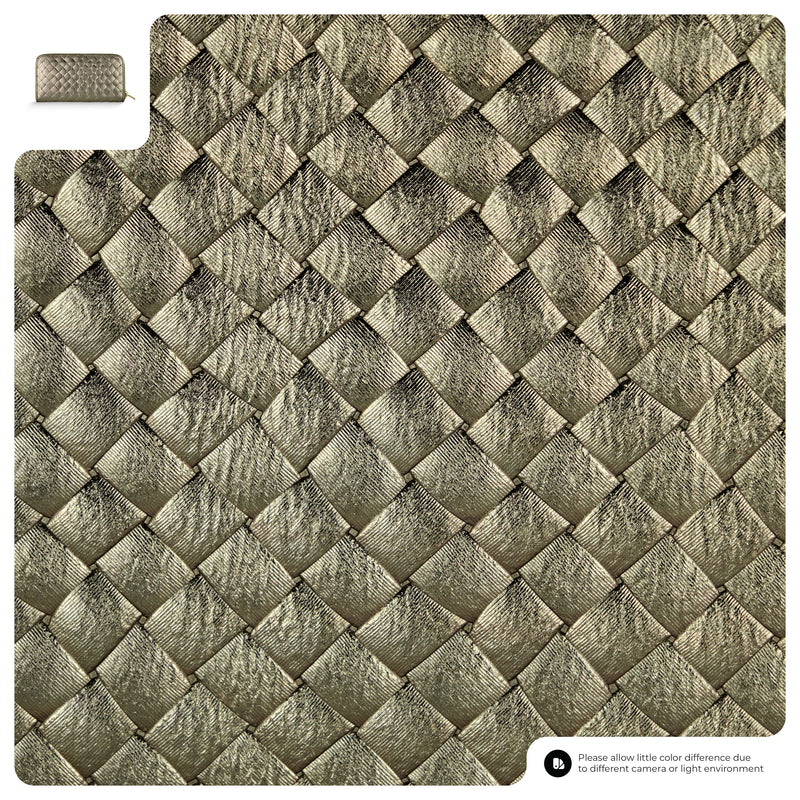 Weave Metallic Suede Leather Wallet