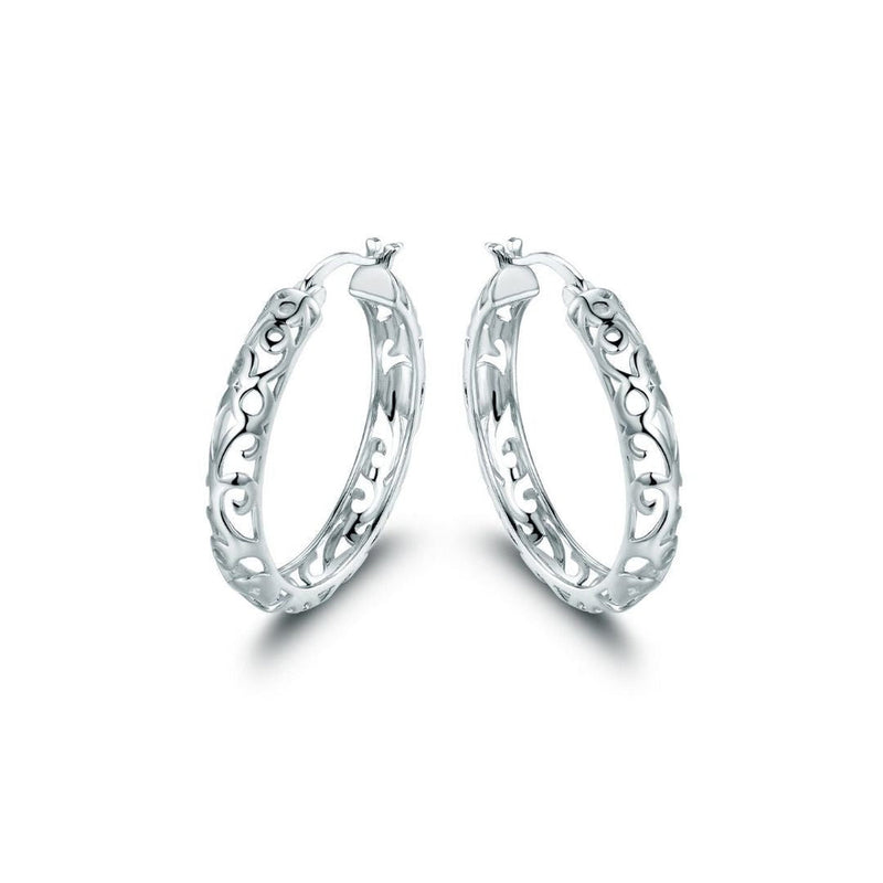 Pendientes de aro de filigrana - Chapado en oro de 18 quilates