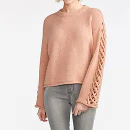 Coco + Carmen Braided Sleeve Pullover - The GlamBox Jewels Boutique