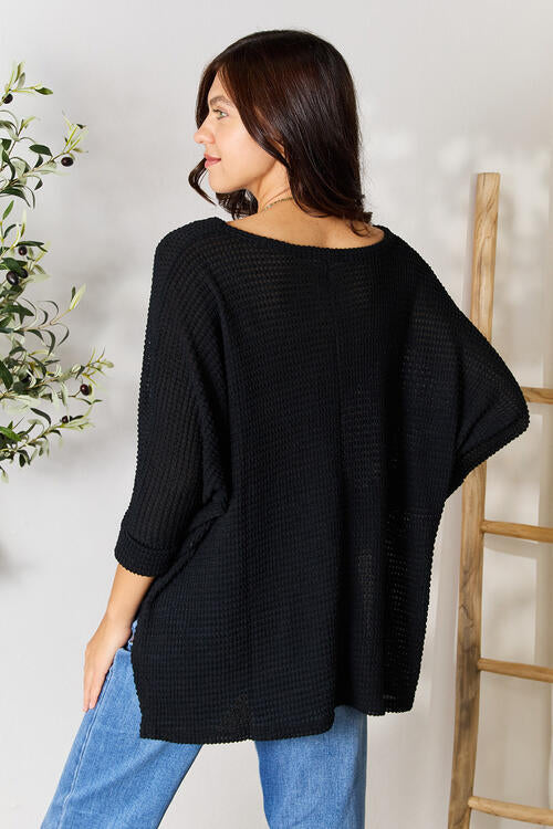 Zenana High-Low Slit Knit Top