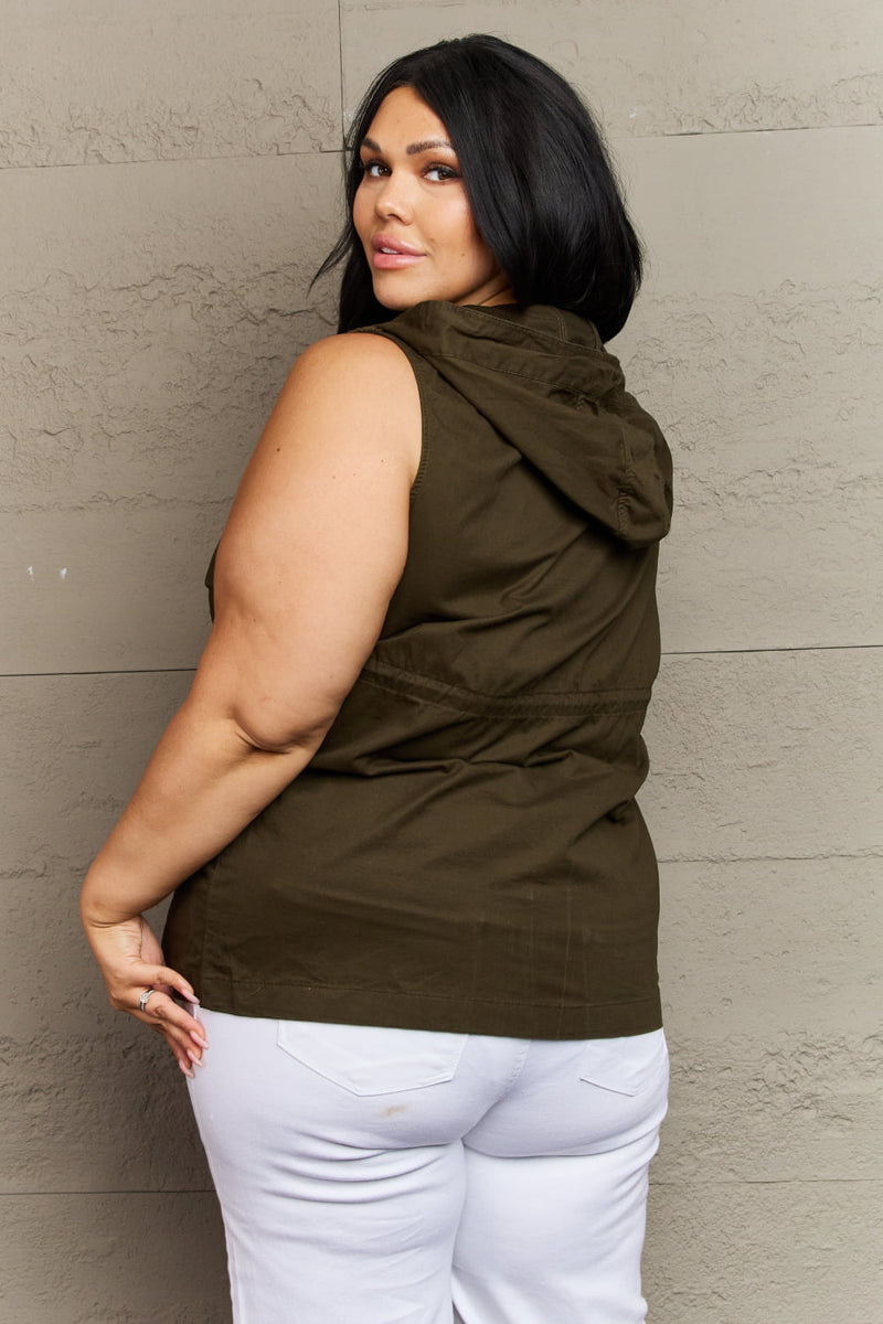 Zenana More To Come Military Hooded Vest