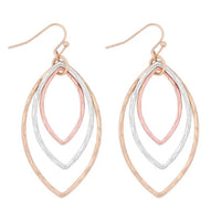 Marques Textured Layered Drop Earrings - Multi - The GlamBox Jewels Boutique