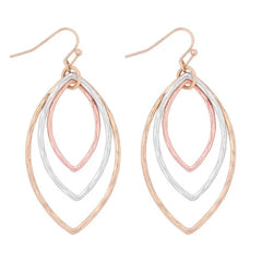 Marques Textured Layered Drop Earrings - Multi - The GlamBox Jewels Boutique