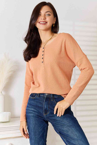 Basic Bae Half Button Top