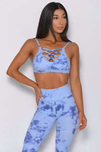 Casual Tie-dye Criss Cross Sport Bra and Legging Set - The GlamBox Jewels Boutique
