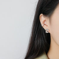 Modern Triangle Silver Stud Earrings