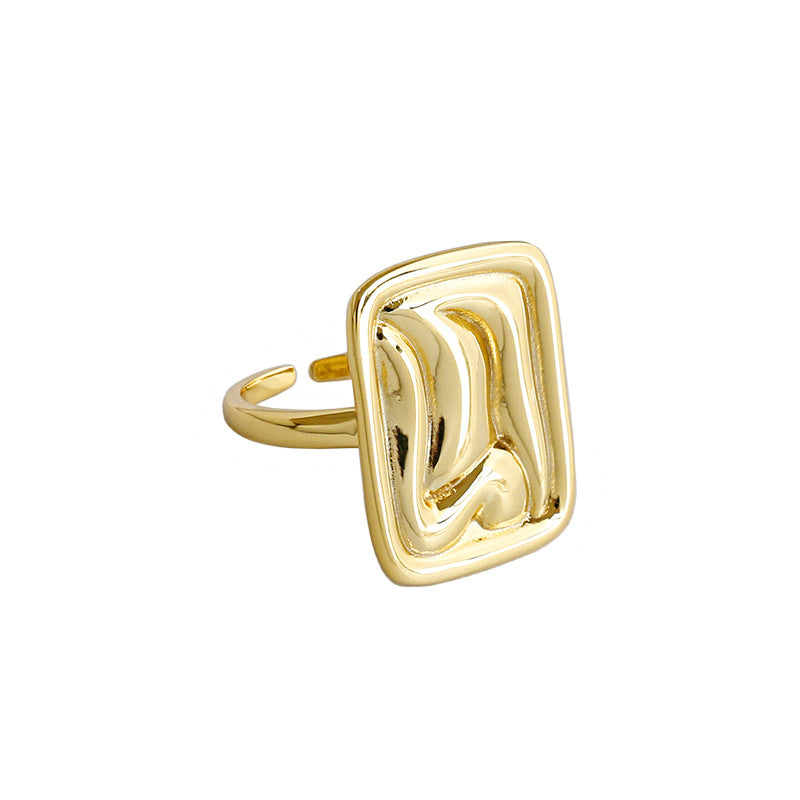 Square Silver Adjustable Ring