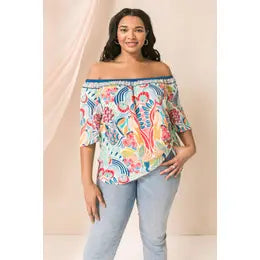 Floral Woven Top - The GlamBox Jewels Boutique