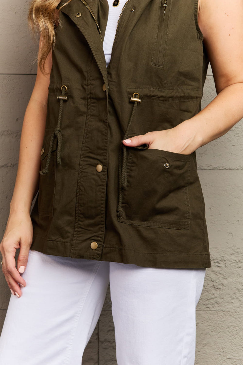 Zenana More To Come Military Hooded Vest