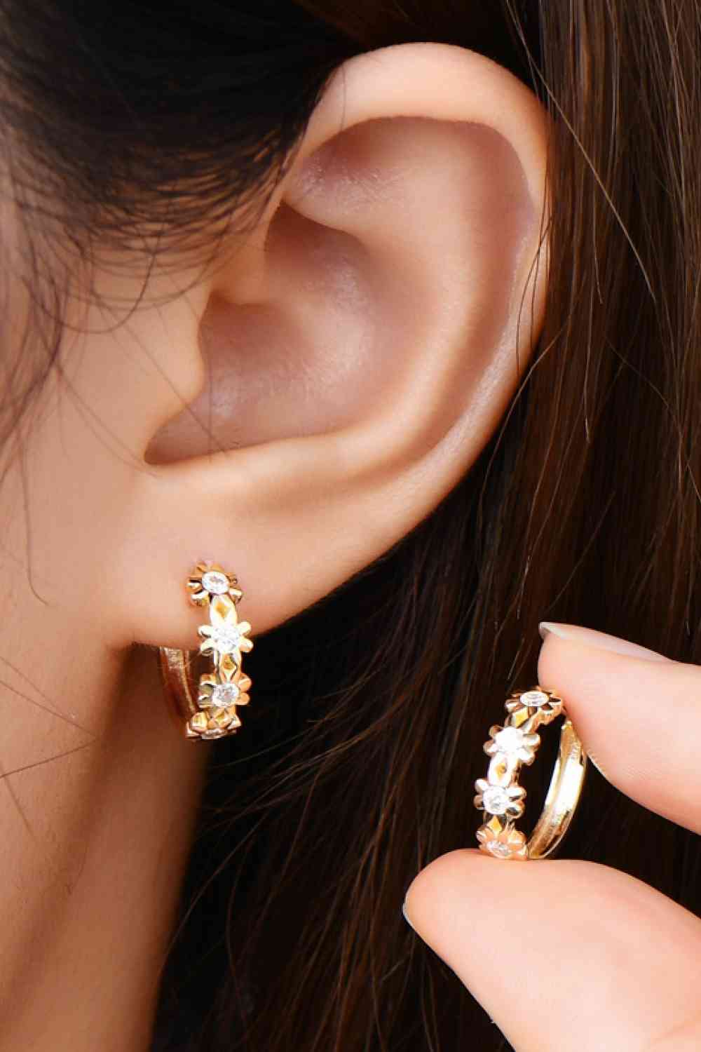 Floral Huggie Earrings