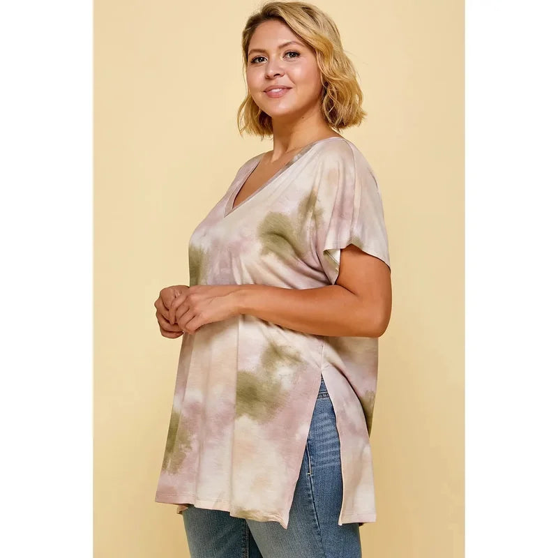 Tie Dye V NeckTop - The GlamBox Jewels Boutique