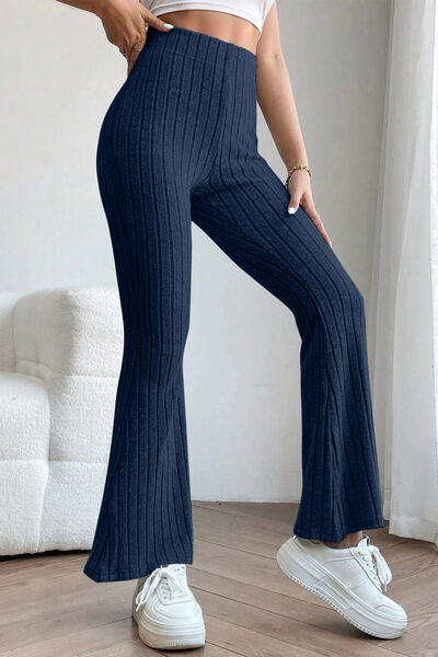 Basic Bae Ribbed High Waist Flare Pants