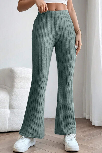 Basic Bae Ribbed High Waist Flare Pants