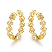 Zigzag Hoop Earrings - 18K Gold Plated - The GlamBox Jewels Boutique