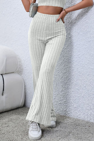 Basic Bae Ribbed High Waist Flare Pants