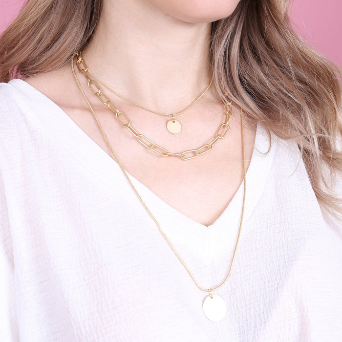 Layered Pendant Necklace - The GlamBox Jewels Boutique