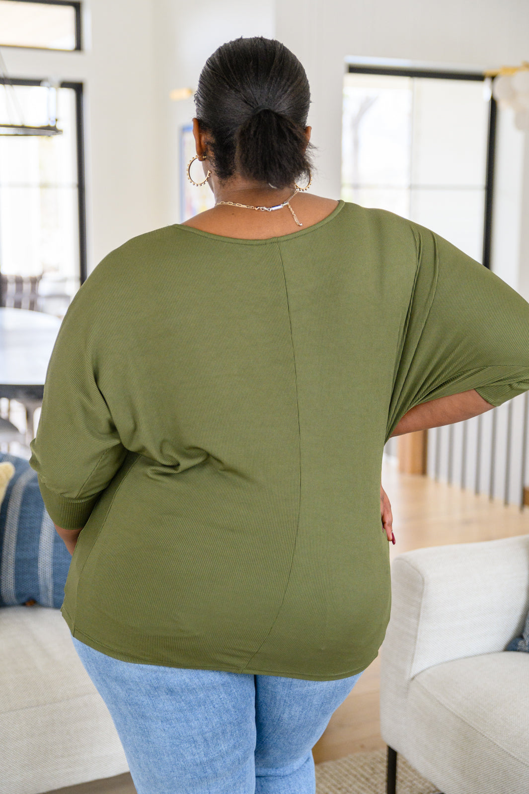 A Day Together Long Sleeve Top in Olive - The GlamBox Jewels Boutique