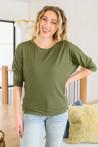 A Day Together Long Sleeve Top in Olive - The GlamBox Jewels Boutique