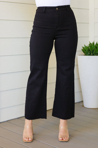 August High Rise Wide Leg Crop Jeans