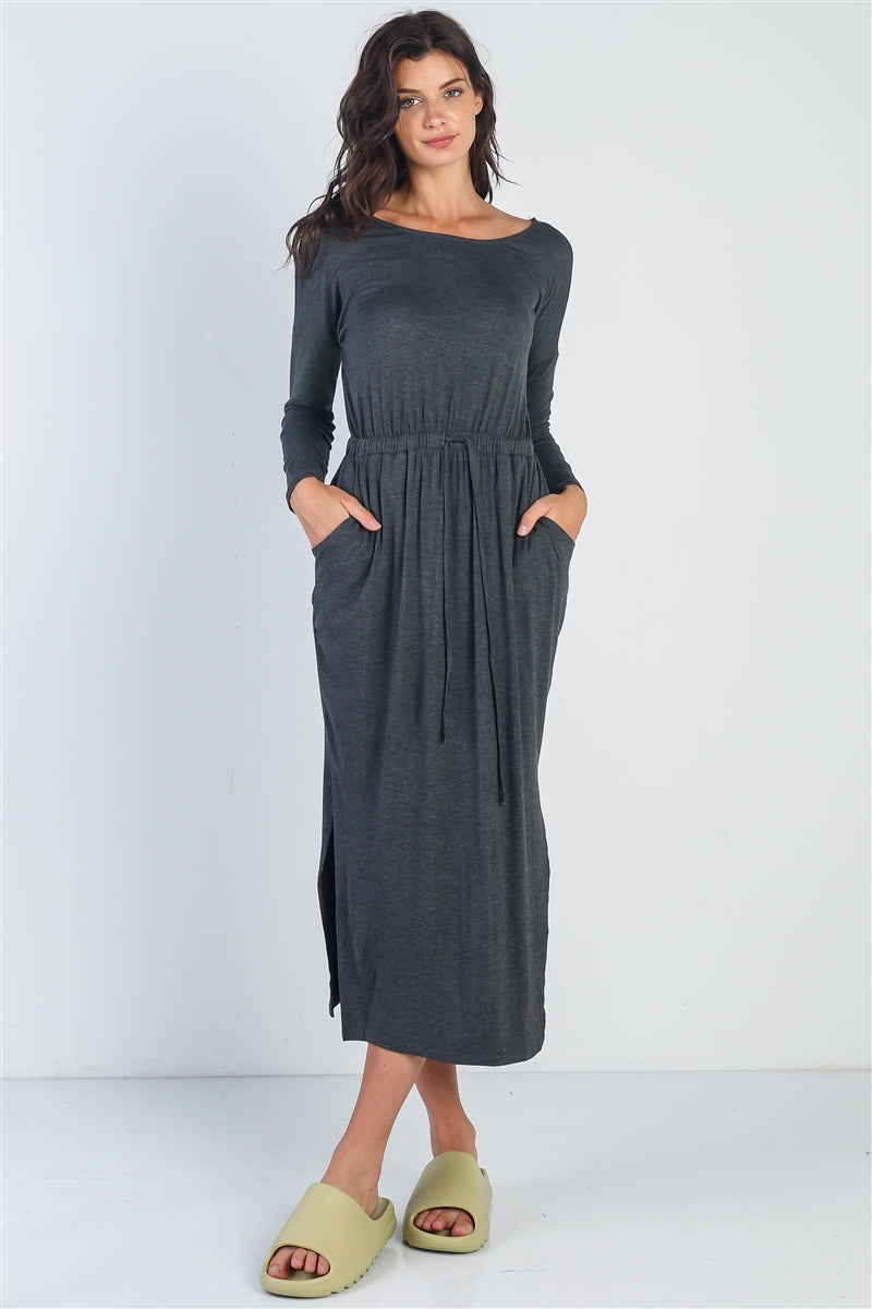 Midi Sleeve Basic Maxi Dress - The GlamBox Jewels Boutique