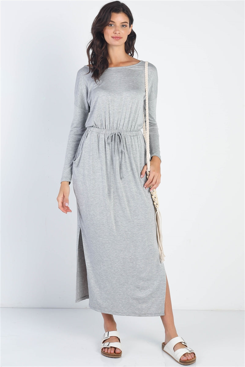 Midi Sleeve Basic Maxi Dress - The GlamBox Jewels Boutique