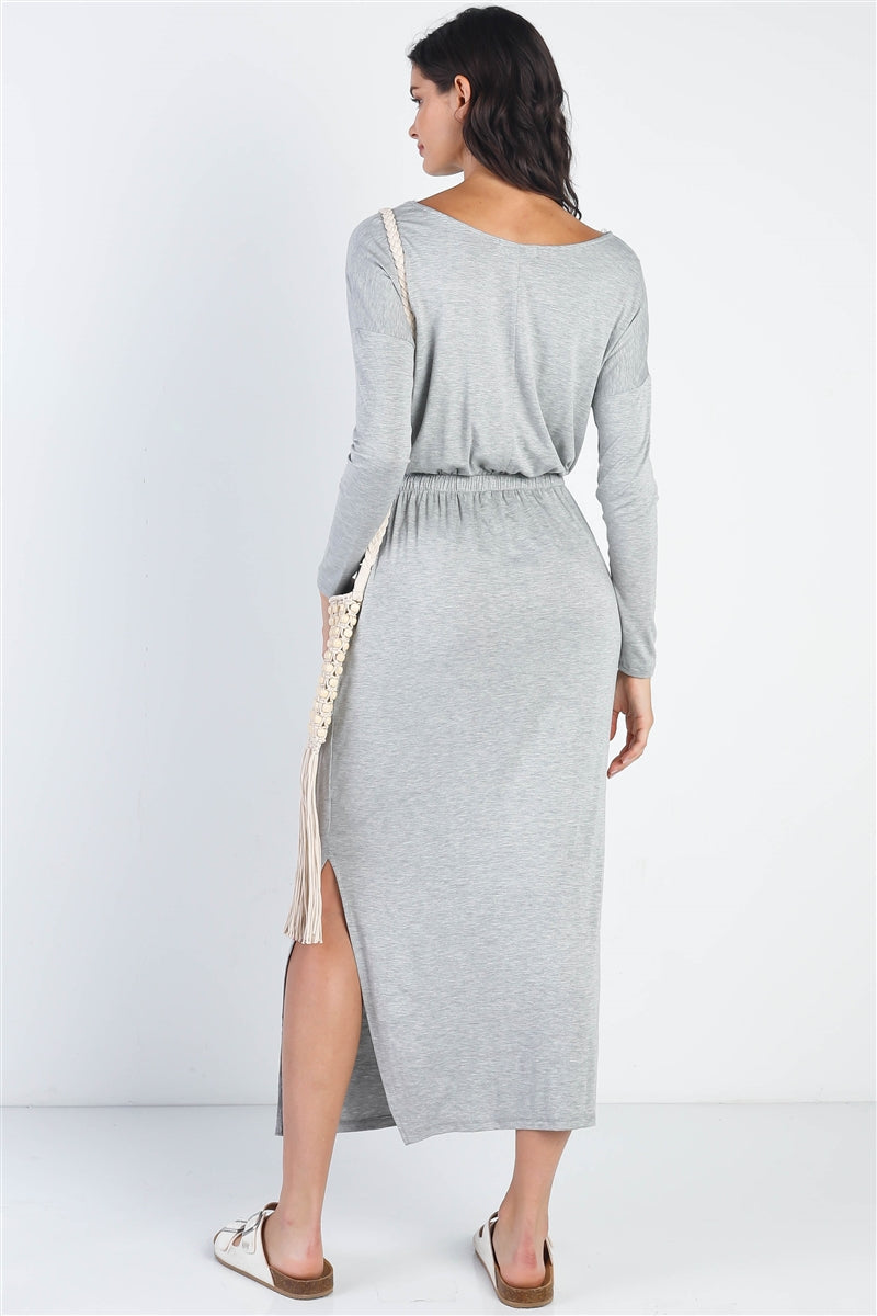 Midi Sleeve Basic Maxi Dress - The GlamBox Jewels Boutique