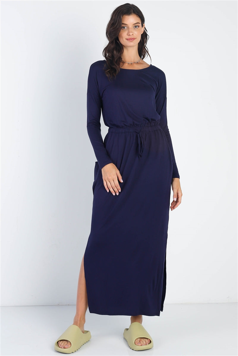 Midi Sleeve Basic Maxi Dress - The GlamBox Jewels Boutique