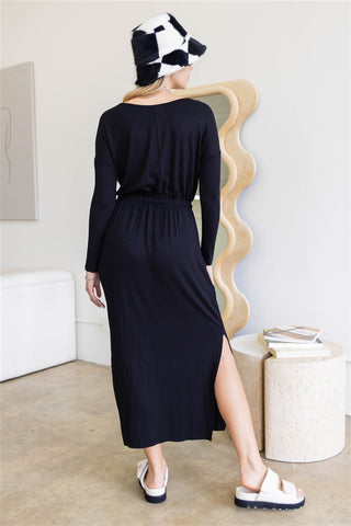 Midi Sleeve Basic Maxi Dress - The GlamBox Jewels Boutique