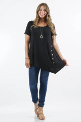 Asymmetrical Side Button Tunic