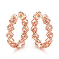 Zigzag Hoop Earrings - 18K Gold Plated - The GlamBox Jewels Boutique
