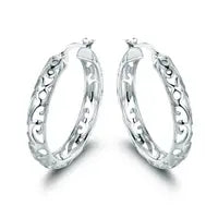 Filigree Hoop Earrings - 18K Gold Plated - The GlamBox Jewels Boutique