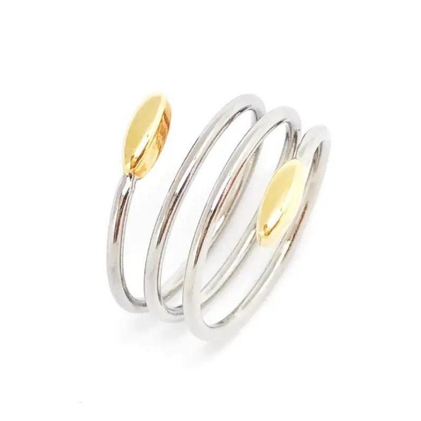 Triple Strand Ring - Steel/Gold Plated - The GlamBox Jewels Boutique