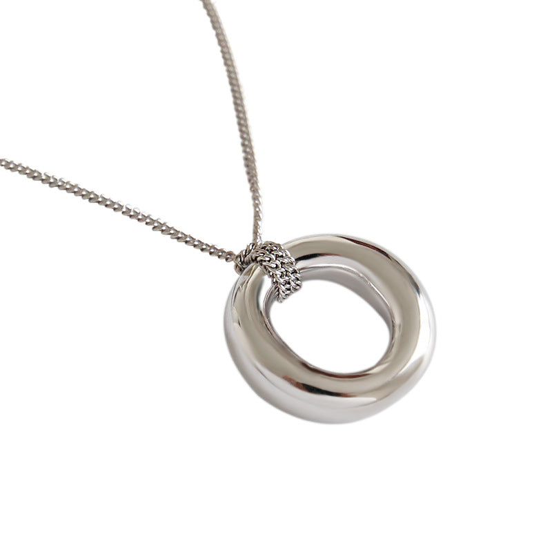 Circle Ring Silver Pendant Necklace