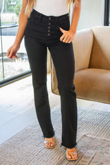 Harriet High Rise Button Fly Bootcut Jeans