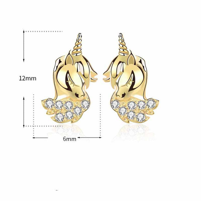 Unicorn CZ Stud Earrings